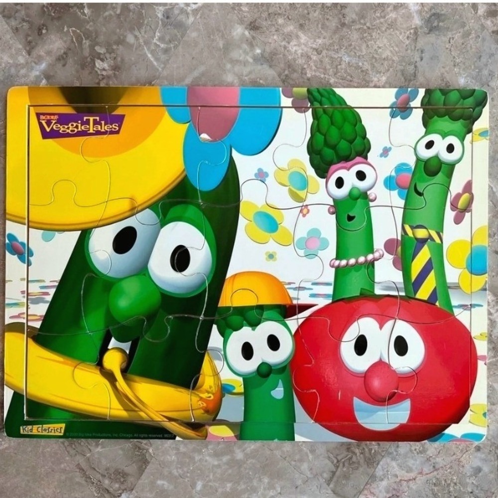 VeggieTales Kid Classics 15 Piece Wood Frame Puzzle Kids Vintage 2000